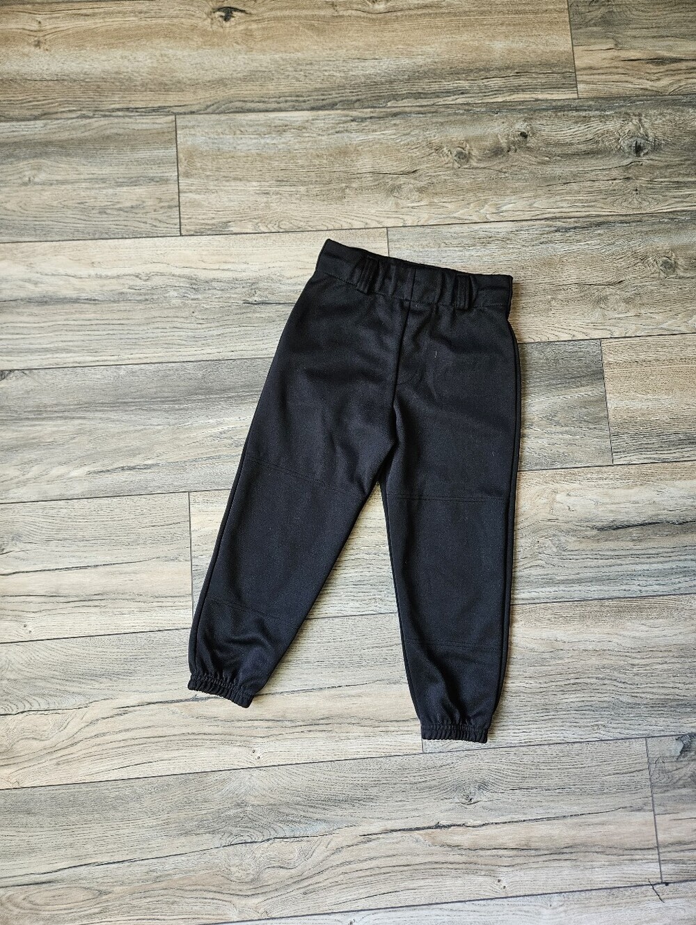 Black Elastic Waist Baseball Pants